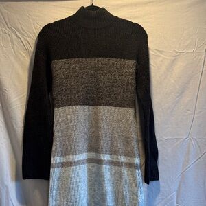 Express Black and Brown Knit Sweater Dress Turtleneck Size Small